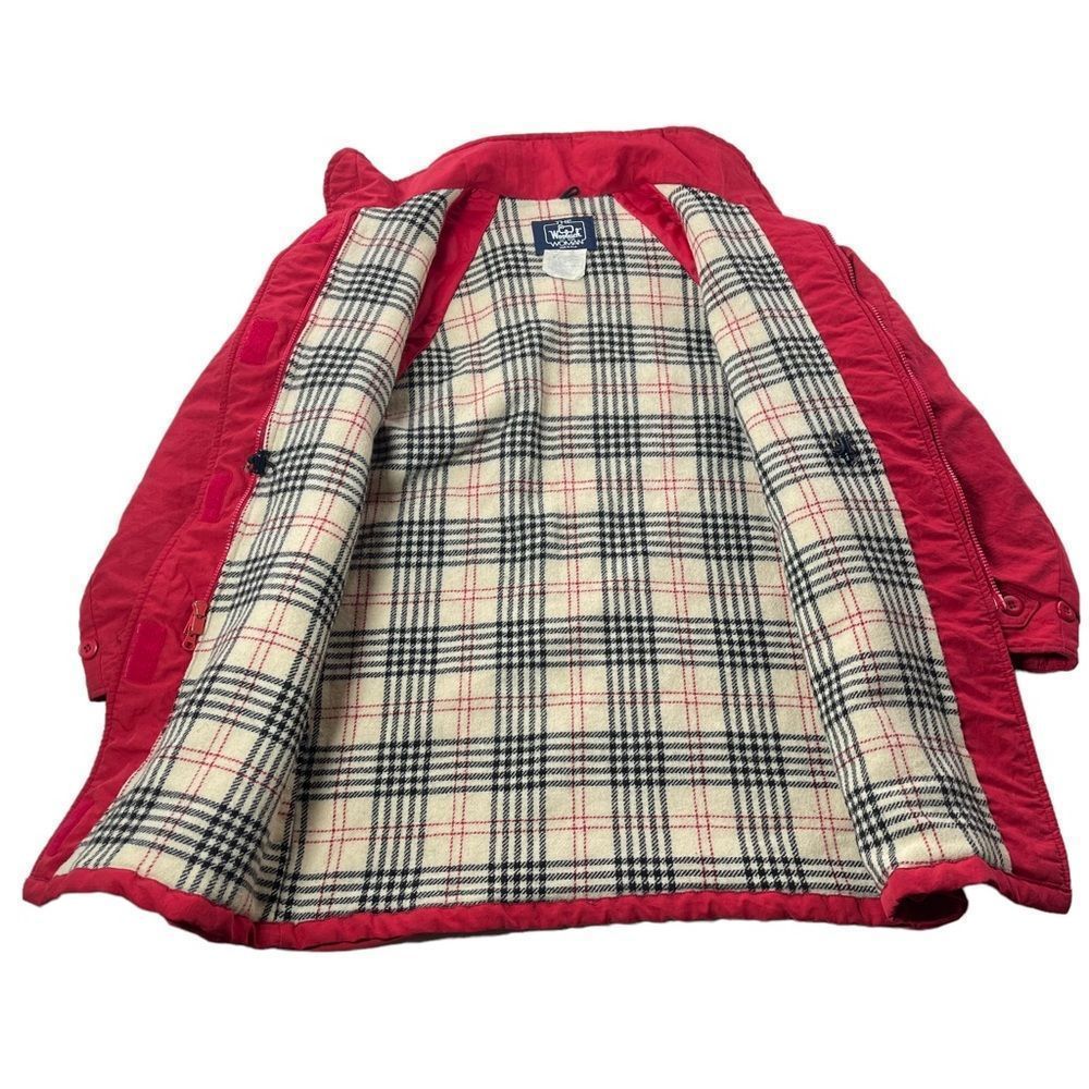 Woolrich Full Zip Coat Womens Medium Red Wool Thinsulate Parka - Picture 3 of 9